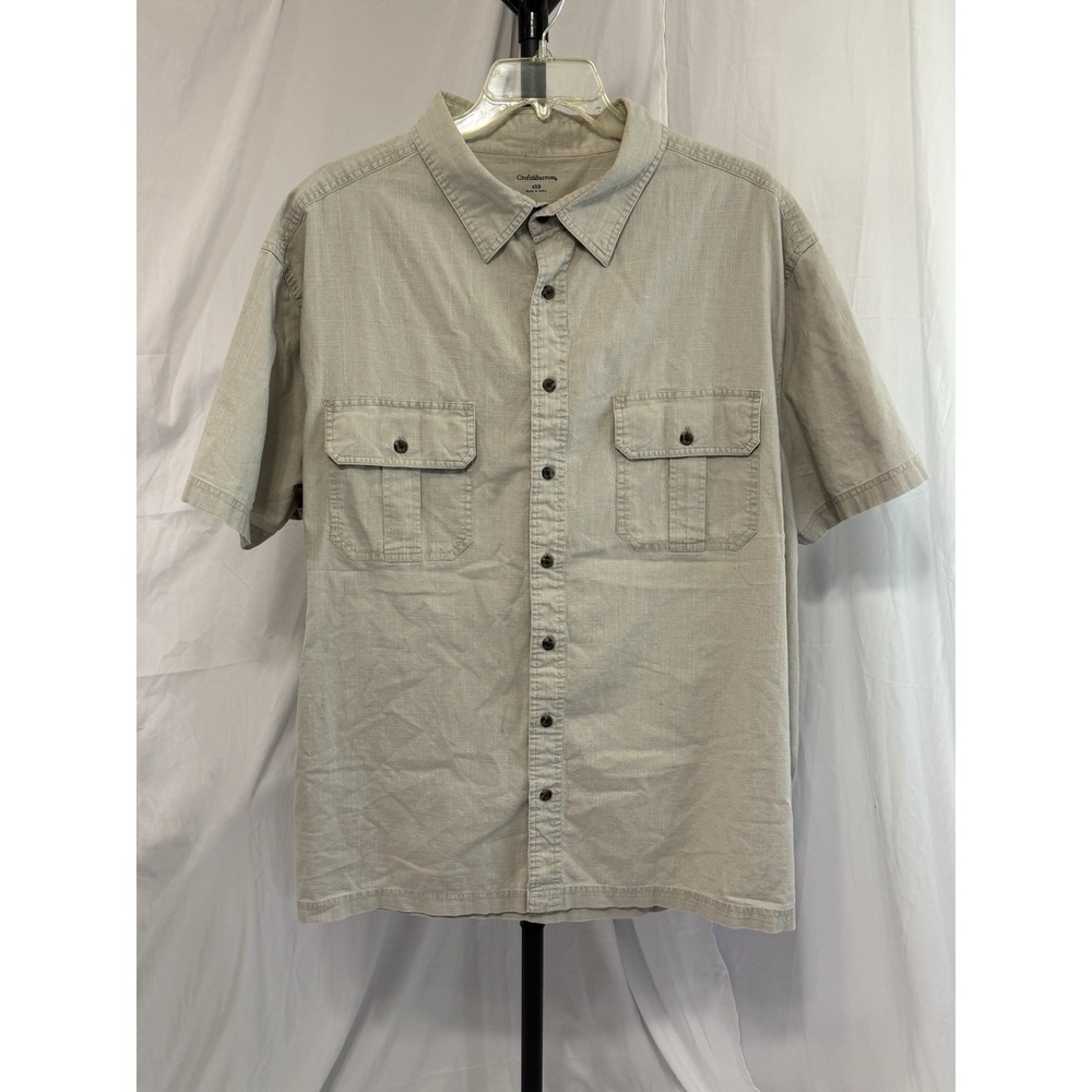 Croft & Barrow Shirt Men's Sz 4XB Button Down Casual Camping Fishing 100%‎ Cott